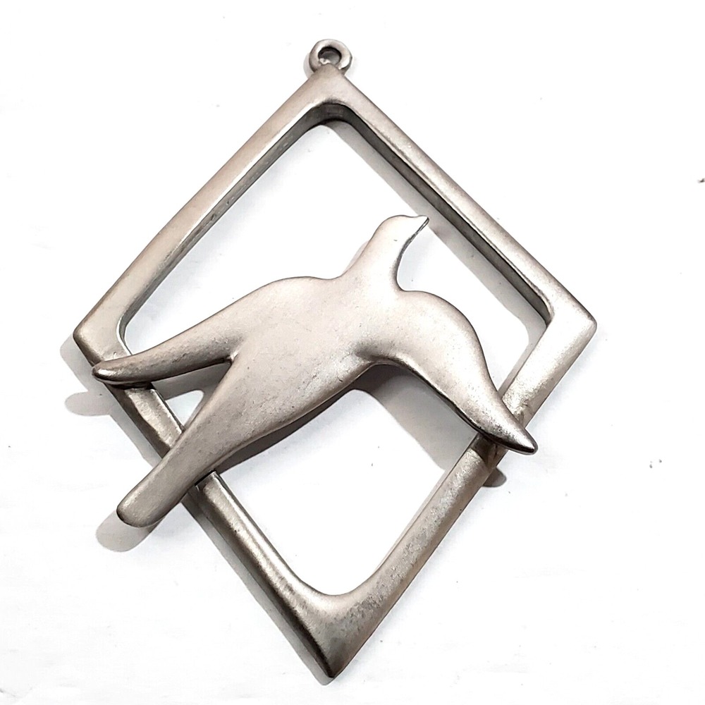 Vtg 1989 Signed Ken Kantro Lovell Designs Pewter Dove Christmas Ornament 3"